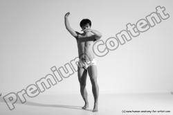 Underwear Martial art Man Asian Moving poses Average Short Black Dynamic poses Academic